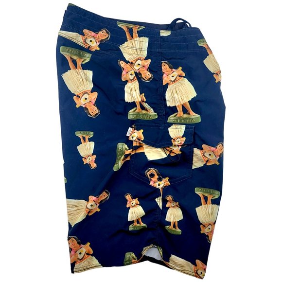 Van's Off The Wall Aloha Hula Girl Surf Boardshorts - Size 32/M 19" - Picture 2 of 13